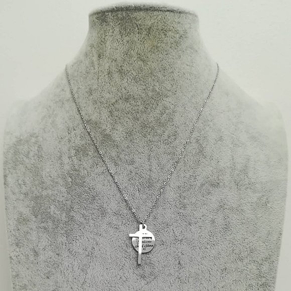 Christian Bible Verse Scripture Cross Necklace - Picture 4 of 4